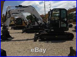 2017 Bobcat E85 Rubber Track Excavator Hoe Cab AC/Heat