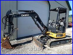 2017 Deere 30g Mini Excavator, Orops, 2 Speed, Hydraulic Thumb, 261 Hrs, 23 HP