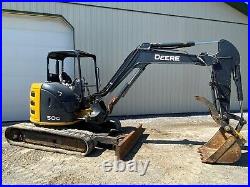 2017 Deere 50g Mini Excavator, Open Station, Hyd Thumb, Angle Blade, 1198 Hours
