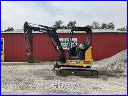 2017 John Deere 26G Hydraulic Mini Excavator with 3rd Valve Blade Only 1600 Hours