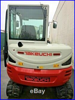 2017 Takeuchi TB240 Mini Excavator 8289 lbs 281 Hrs with Thumb, Angle Blade