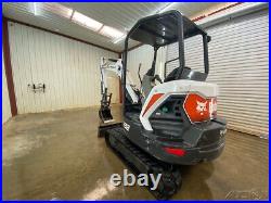 2018 BOBCAT E32i COMPACT TRACK EXCAVATOR WITH OROPS, STRAIGHT BLADE