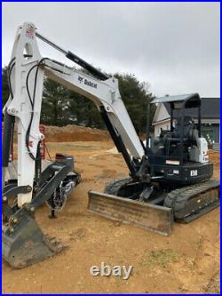 2019 Bobcat Compact Excavator E50 Long Arm 24 Tooth Loader Bucket Hydraul Clamp