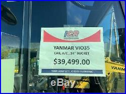 2019 Yanmar Vi035-5 Closed Cab AC, Mini Excavator Rubber Tracks 24 Bucket