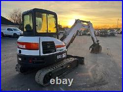 2020 Bobcat E42 Mini Excavator, 603 Hrs, Enclosed Cab, Long Arm, Hvac, 42.7hp