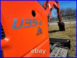 2020 Kubota U35-4 Excavator, 370 Hours, Hydraulic Thumb, Blade, Cab, 2 Speed