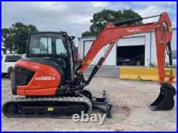 2021 Kubota KX060-5 Mini Excavator Rubber Tracks Cab Backhoe Blade 2-spd bidadoo