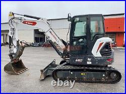 2022 Bobcat E60 Mini Excavator, 731 Hrs, Cab, Heat/ac, Hyd Thumb, Long Arm, 55hp