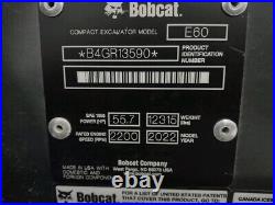 2022 Bobcat E60 Mini Excavator Turbocharged 55 HP 2.6 Hours