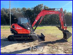 2022 Kubota KX080 Excavator, Rubber Tracks, Coupler, Hydraulic Thumb, CAB A/C