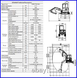 2023 NEW 3.85 Ton CFG 40UF Hydraulic Mini Excavator with Heat Air Radio EPA