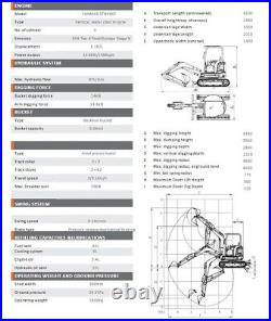 2023 NEW CFG STE35SR Mini Hydraulic Excavator Yanmar Engine EPA Certified