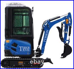 2025 4000 lb TYPHON TERROR XVII Cabin Mini Excavator Rubber Track w Kubota D902