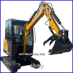 2025 COMPACT AGT QNT45 Mini Excavator Digger with Wider Cab Kubota Engine EPA
