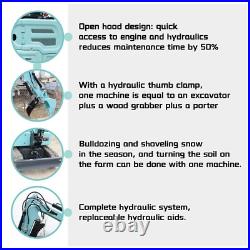 2025 New 1.4T Mini Excavator, Kubota Engine 13.5HP, Free assistive devices