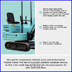 2025 New 1.4T Mini Excavator, Kubota Engine 13.5HP, Free assistive devices