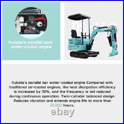 2025 New 1.4T Mini Excavator, Kubota Engine 13.5HP, Free assistive devices