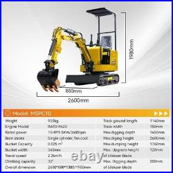 2026 New 1 Ton Mini Excavator Rato 13.5HP Gasoline Engine FREE SHIP /unloading