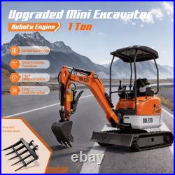 20HP Kubota EPA Mini Excavator Hydraulic Thumb, Side Tilt & Wide Tracks