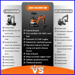 20HP Kubota EPA Mini Excavator Hydraulic Thumb, Side Tilt & Wide Tracks