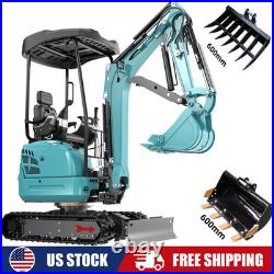2.5Ton Mini Excavator Side Swing Digger Kubota D902 Diesel Engine+ 4 Attachments