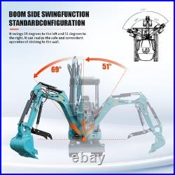 2.5Ton Mini Excavator Side Swing Digger Kubota D902 Diesel Engine+ 4 Attachments