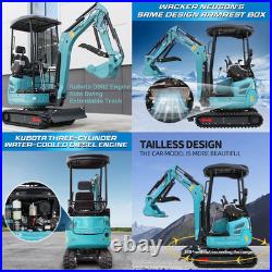 2.5Ton Mini Excavator Side Swing Digger Kubota D902 Diesel Engine+ 4 Attachments