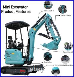 2.5Ton Mini Excavator Side Swing Digger with Kubota D902 Engine Extendable Track