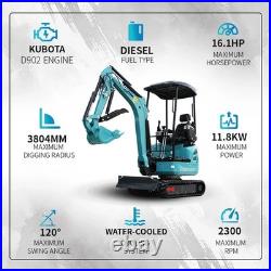 2.5 Ton Hydraulic Mini Excavator 16 HP Kubota Diesel Engine USA Stock Free shipp