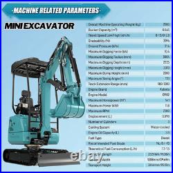 2.5 Ton Mini Excavator KUBOTA Diesel Expanding Tracks Side Swing + Attachments