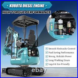 2.5 Ton Mini Excavator KUBOTA Diesel Expanding Tracks Side Swing + Attachments