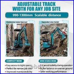 2.5 Ton Mini Excavator Kubota D902 Engine Side Swing Extendable Track Digger EPA