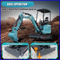 2.5 Ton Mini Excavator Kubota D902 Engine Side Swing Extendable Track Digger EPA