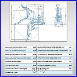 2.5 Ton Mini Excavator Kubota Hydraulic Retractable Track Offset Boom Digger