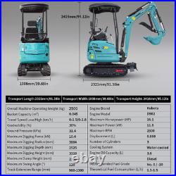 2.5 Ton Mini Excavator Kubota, Hydraulic System, Pilot Control, Free Shipping