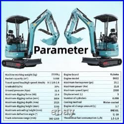 2.5ton Mini Excavator Kubota D902 Engine Side Swing Diggers with Excavator Cover 2.5ton Mini Excavator Kubota D902 Engine Side Swing Diggers with Excavator Cover