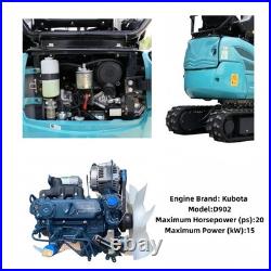 2.5ton Mini Excavator Kubota D902 Engine Side Swing Diggers with Excavator Cover 2.5ton Mini Excavator Kubota D902 Engine Side Swing Diggers with Excavator Cover