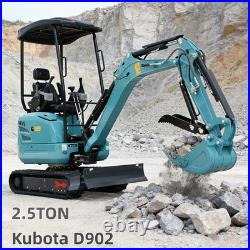 2.5ton Mini Excavator Kubota D902 Engine Side Swing Extendable Crawler Diggers