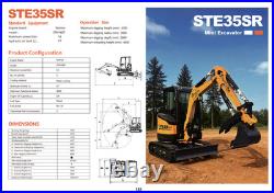 2.8 Ton Mini Excavator Digger Yanmar Diesel Engine Hydraulic Thumb&Pilot Control