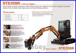 2.8 Ton Mini Excavator Digger Yanmar Diesel Engine Hydraulic Thumb&Pilot Control