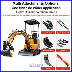 3000LB Mini Excavator 1T 1.2T 1.5 Ton 15HP Crawler B&S EPA Hydraulic Thumb Dozer