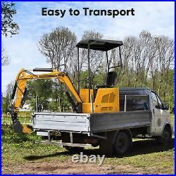 3000LB Mini Excavator 1T 1.2T 1.5 Ton 15HP Crawler B&S EPA Hydraulic Thumb Dozer