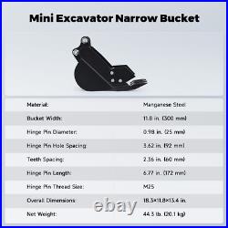 300mm Narrow Bucket For 1-2 Ton Mini Excavator Attachment With Metal 3 Teeth 300mm Narrow Bucket For 1-2 Ton Mini Excavator Attachment With Metal 3 Teeth