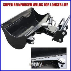 31.5in Tilting Bucket Kit for Mini Excavator 800mm with Hydraulic Hoses & Pins USA