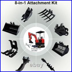 3300LBS Mini Excavator with 8 Attachments Kit Auger, Rake, Grabber, Ripper, Bucket 3300LBS Mini Excavator with 8 Attachments Kit Auger, Rake, Grabber, Ripper, Bucket