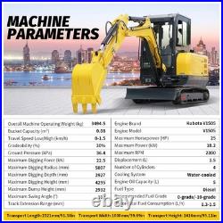 3.5Ton Mini Excavator Kubota Diesel Engine Enclosed Cab Side Swing+4 Attachments 3.5Ton Mini Excavator Kubota Diesel Engine Enclosed Cab Side Swing+4 Attachments