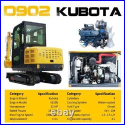 3.5Ton Mini Excavator Kubota Diesel Engine Enclosed Cab Side Swing+4 Attachments 3.5Ton Mini Excavator Kubota Diesel Engine Enclosed Cab Side Swing+4 Attachments