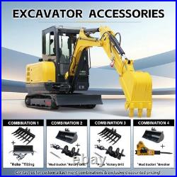 3.5Ton Mini Excavator Kubota Diesel Engine Enclosed Cab Side Swing+4 Attachments 3.5Ton Mini Excavator Kubota Diesel Engine Enclosed Cab Side Swing+4 Attachments