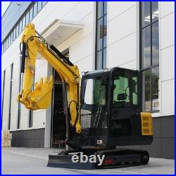 3.5 Ton Excavator with Kubota Engine 25HP Enclosed Cab + Hydraulic Thumb