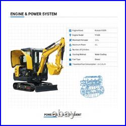 3.5 Ton Kubota 25HP Diesel Mini Excavator, Side Swing Boom Mini Digger EPA